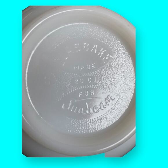 Vintage White Glass Glasbake Made for Sunbeam Mixing Bowl 20 CJ - Picture 8 of 8